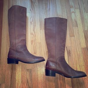 Salvatore Ferragamo brown leather riding boots